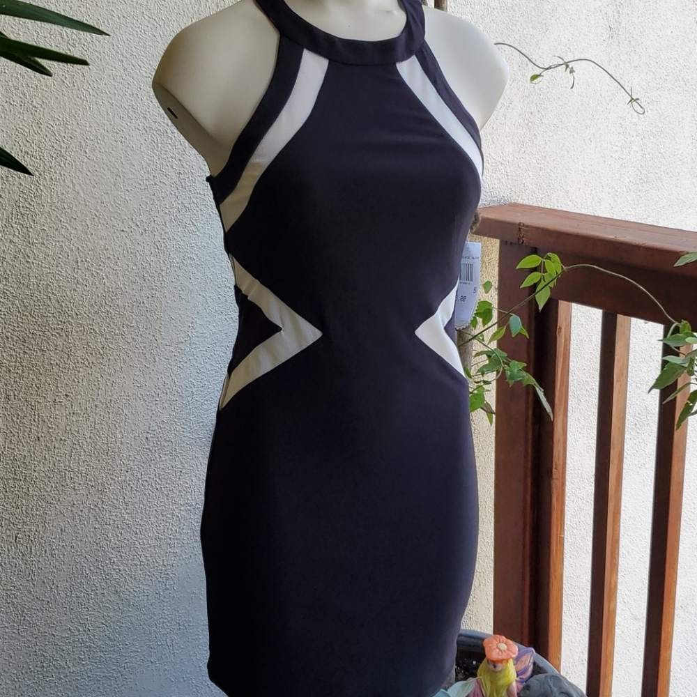 Way In clothing Bodycon Black & White Dress NWT